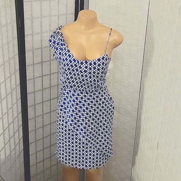 BRAND NEW BANANA REPUBLIC TIE-SHOULDER GEOMETRIC DRAPE DRESS - Picture 10 of 13